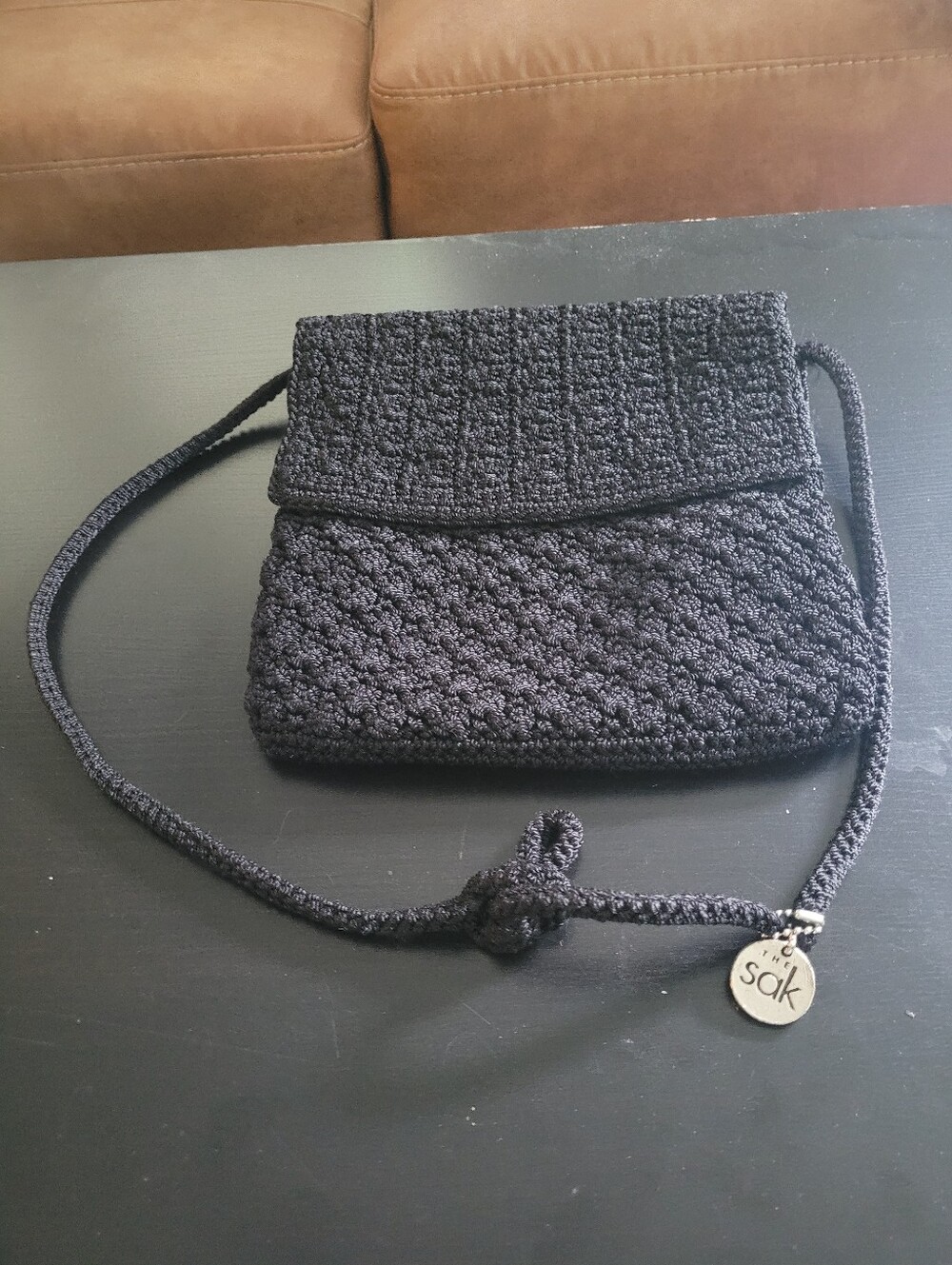 The Sak Black Crochet Crossbody Bag